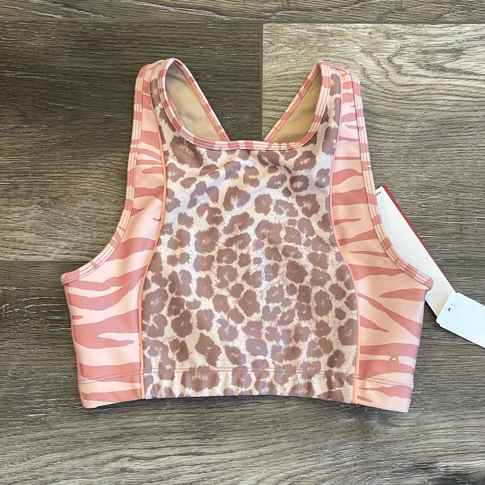 Good American Pink Leopard Sports Bra